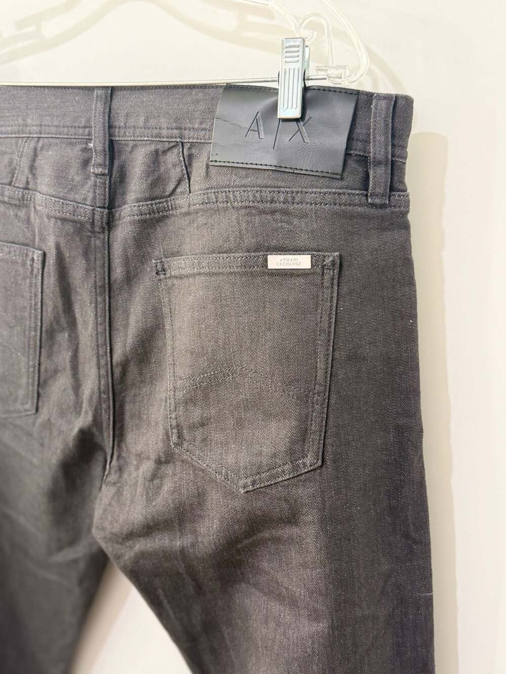 Armani Exchange A|X Relaxed Straight Leg 5-Pocket Jeans, Black - Picture 5 of 10